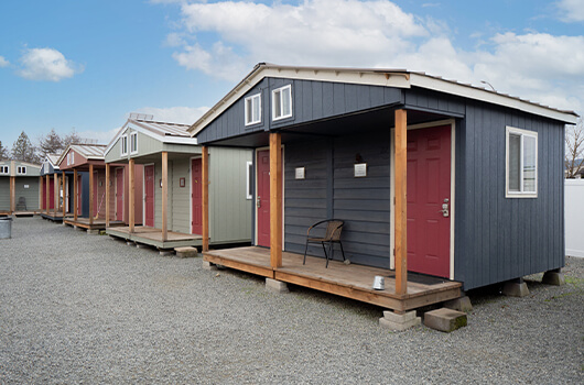 Photo of the tiny homes in Hope Village