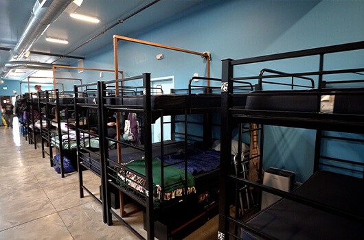 Photo of bunk beds at the Kelly Shelter