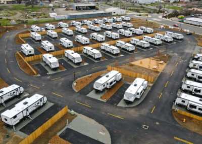 The Talent Gateway Transitional Housing Project has 53 RV trailers for members of the community who lost their homes in the Almeda Fire