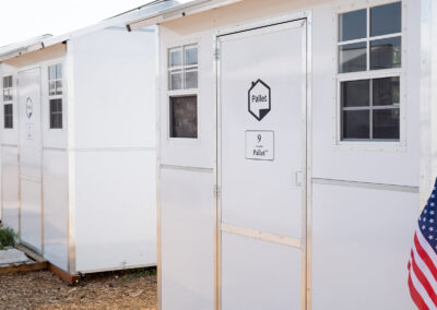 The Urban Campground, Medford has 25 Pallet Shelters to serve our elderly and medically fragile participants.